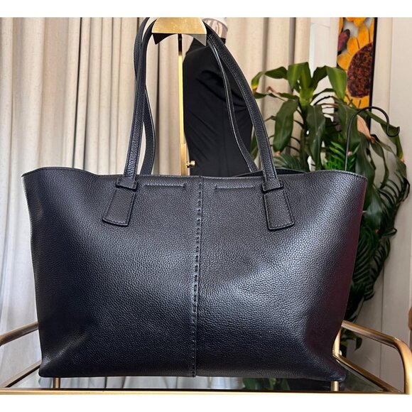 AUTHENTIC TORY BURCH BLACK LEATHER MCGRAW SHOULDER BAG - Picture 4 of 10